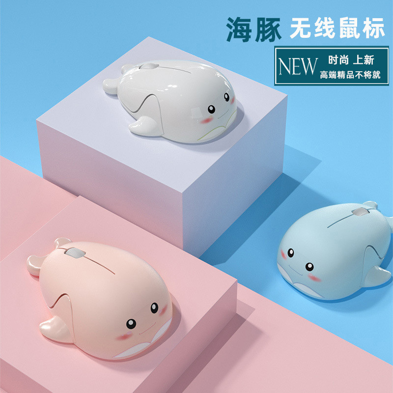 

Creative Gift Dolphin 2.4g Bluetooth Wireless Mouse Mute Cute USB Charging mice for iPad Samsung Huawei Lenovo Android Windows