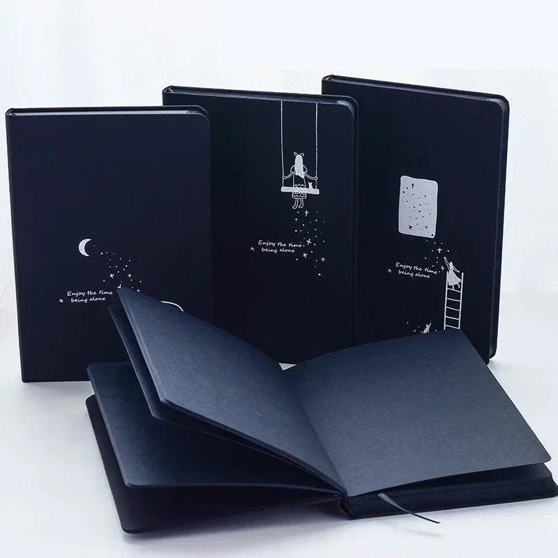 

A5 Creative Cute Black Inner Page Sketchbook Diary for Drawing Painting Graffiti Notebook Journal