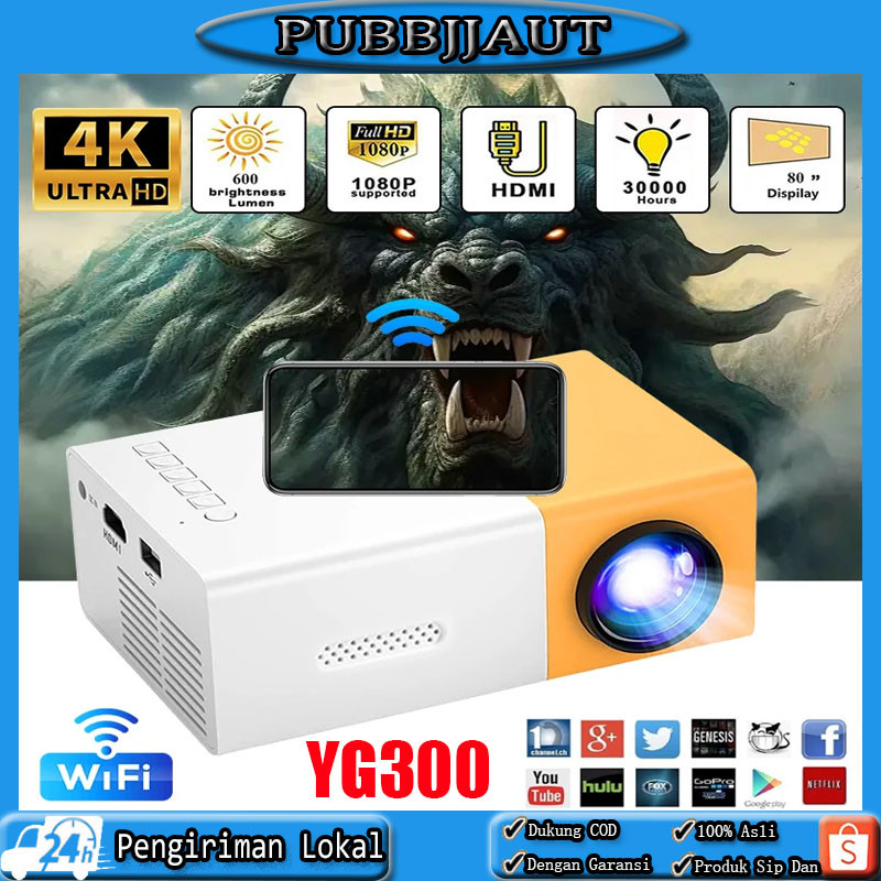 YG300 Proyektor Mini Portable 4K Led mini Proyektor hp Mini Home Theater Proyektor YG300 LCD Portabl
