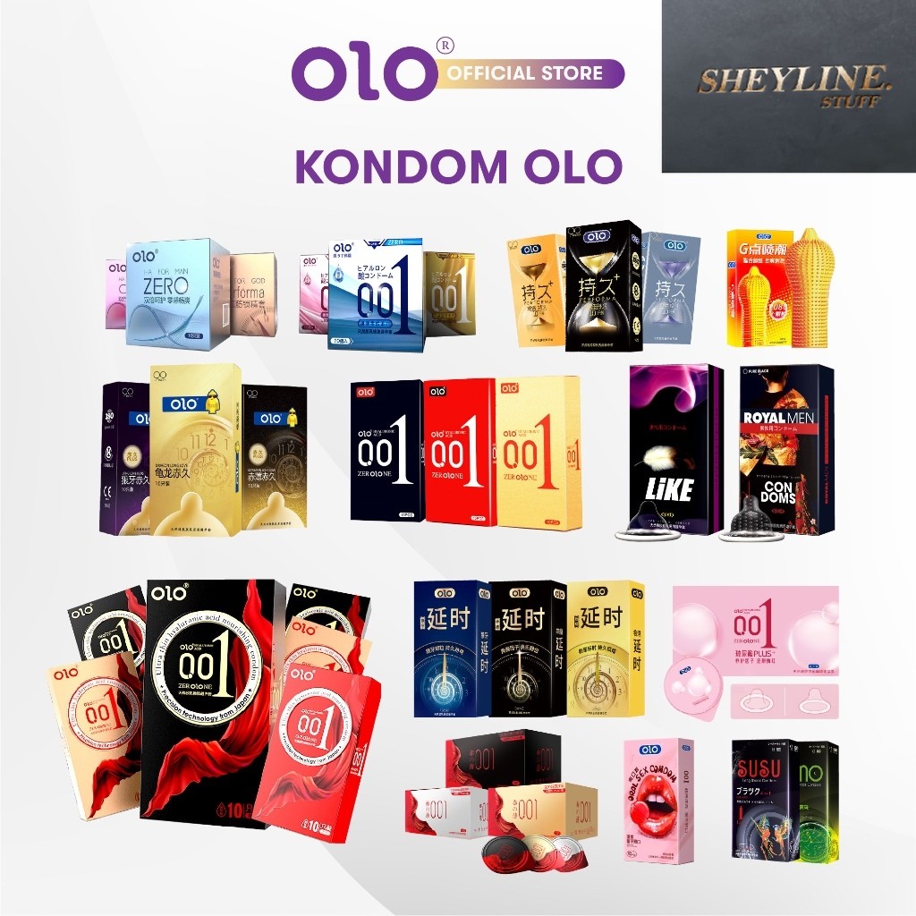 Kondom OLO 001 Semua Varian OLO Tersedia Tipis Gerigi Ultra Thin Kuat Premiun