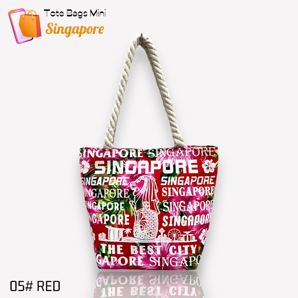 Souvenir Tas Kanvas Singapore Mini / Tas Singapore Merlion / Souvenir Singapore / SMALL SIZE