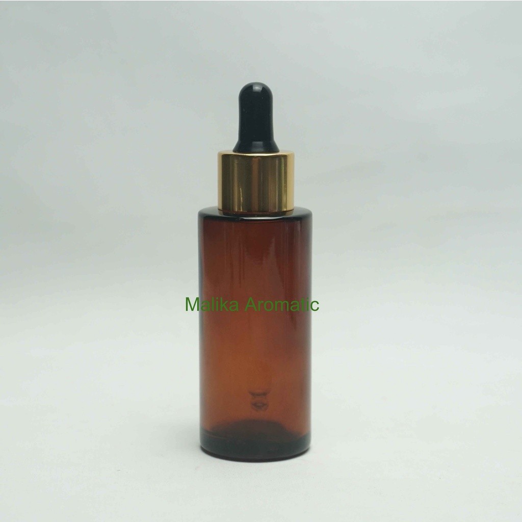 Serum 50 ml RF Amber Original Pipet Gold Chrome / Botol Pipet Karet / Botol Serum / Botol Kaca Kosme
