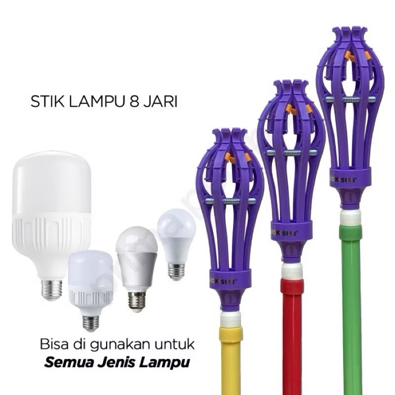 Tongkat Lampu Stik Pasang Lampu HOKISUN 3 FASE 3M 3 METER Tongkat Pengganti Lampu Jumbo