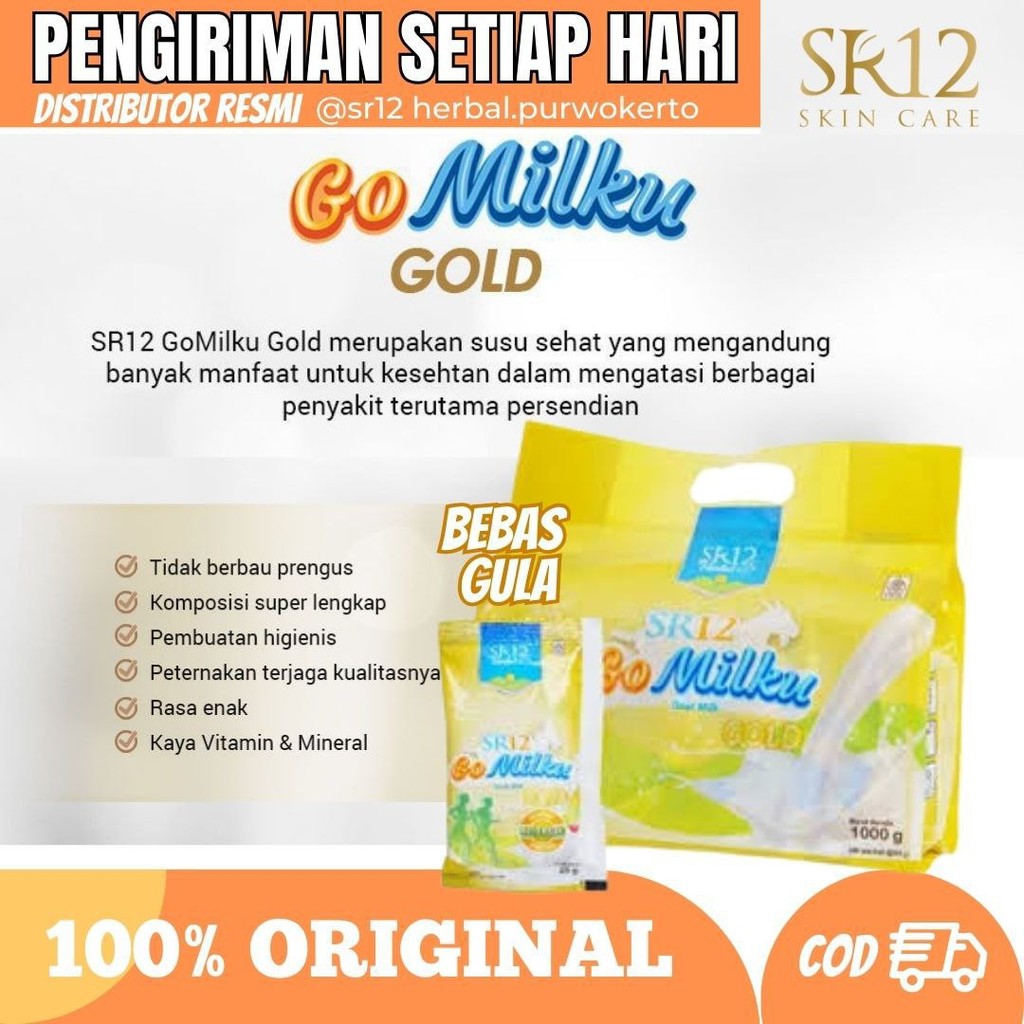 

Gomilku Gold SR12 Susu Kambing Etawa Kemasan 1kg Isi 40 Sachet untuk Kesehatan Tulang Sendi Susu Lansia Bebas Gula Aman Diabetes