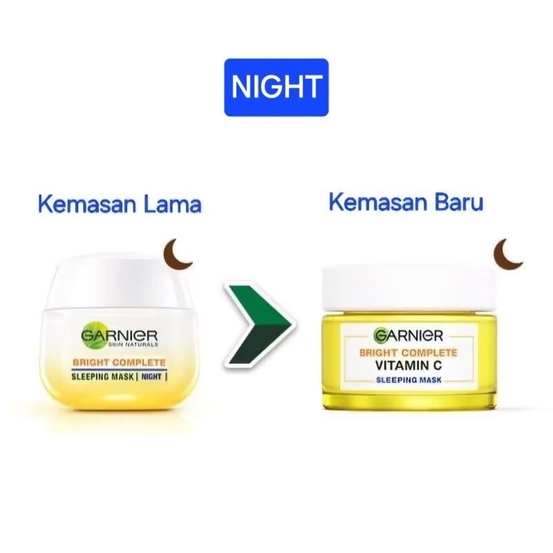 [COD] GARNIER - Garnier Night Cream Krim Malam Bright Complete Vitamin C Yoghurt