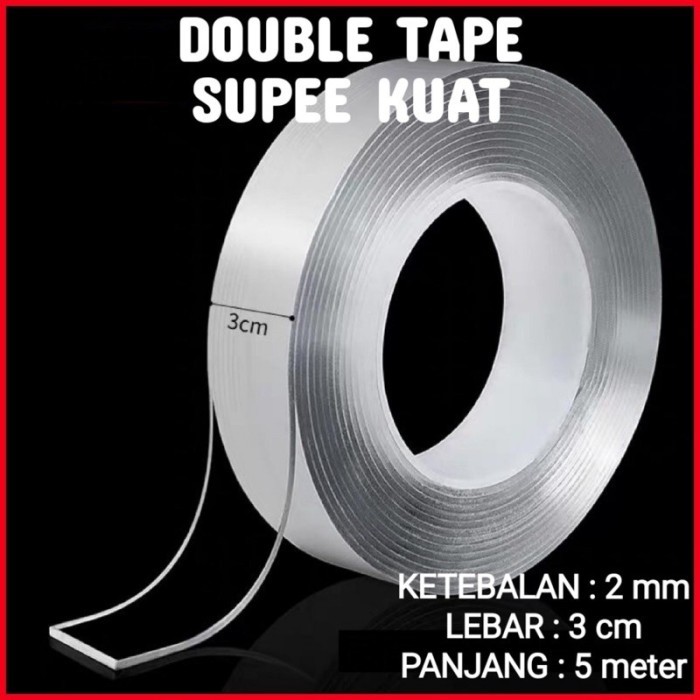 

[2mmX5meter] Double Tape Nano Tape Ivy Grip Tape Isolasi Selotip