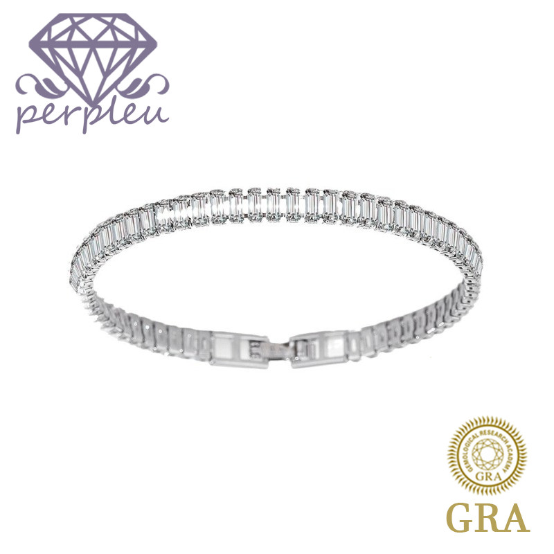 Sertifikat GRA Gratis Platinum Moissanite Gelang Pasangan Perhiasan Wanita