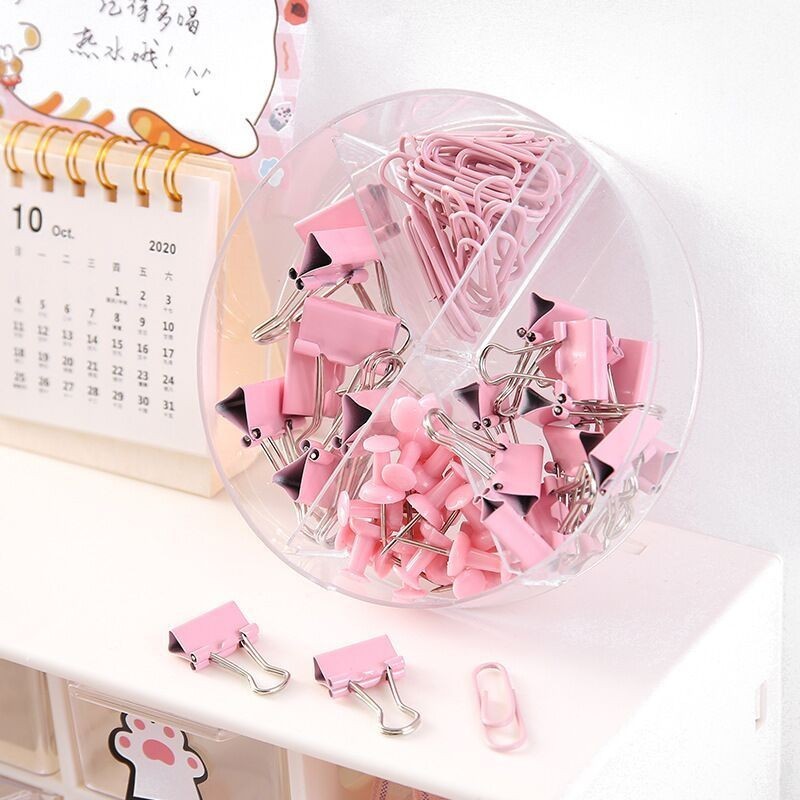 

#️⃣ HL0684 72 PCS Kombinasi penjepit kertas cute/ Paperclip binder clip push pin Y1876