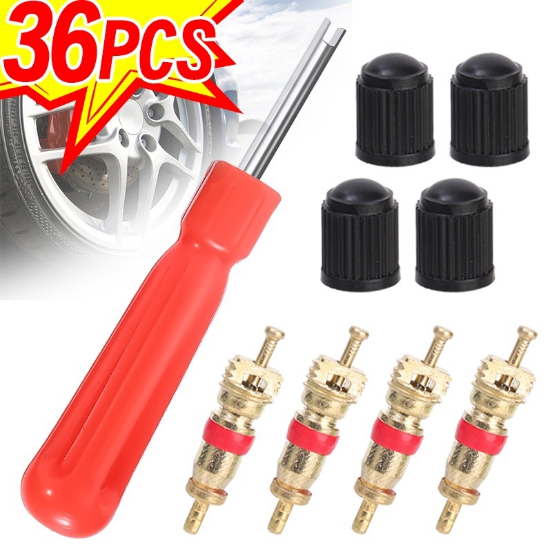 Car Tire Valve Core Tool Set Removal Tools Wrench Plastic Handle Screwdriver Wrench Core Tire Repair