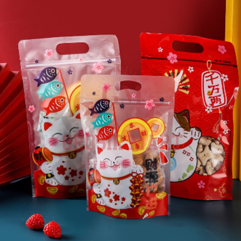 Isi 10pcs Plastik Makanan Ziplock / Ziplock Bag Edisi Imlek Chinese New Year Edition / Plastik Makan