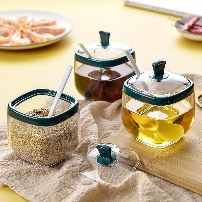 

Kitchen Light Luxury Salt Monosodium Glutamate Seasoning Box Salt Shaker Seasoning Combination Set Seasoning Bottle Can