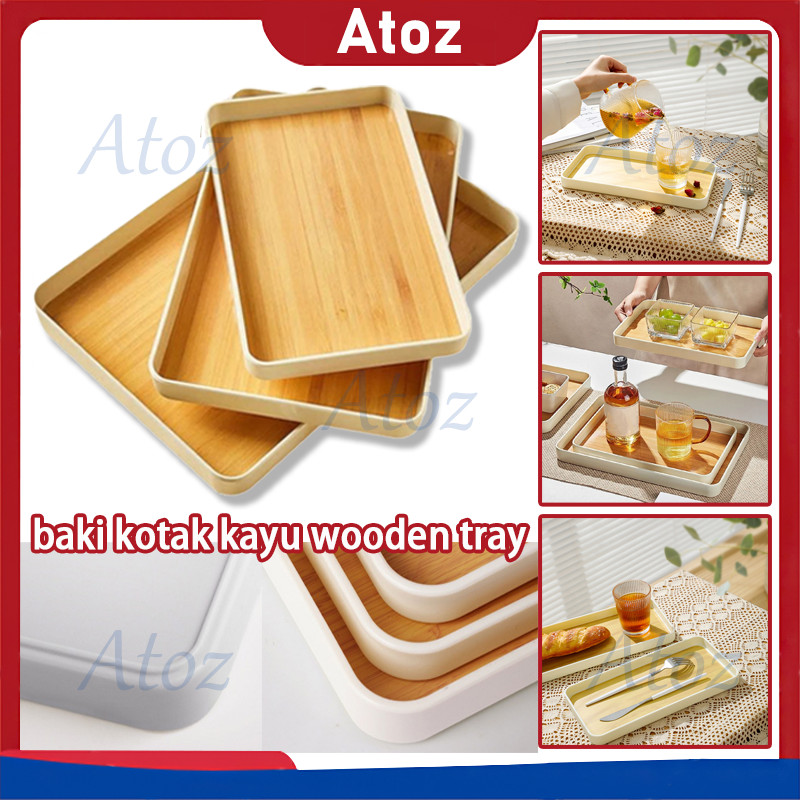 new design nampan/baki kotak kayu wooden tray/palet kayu persegi panjang