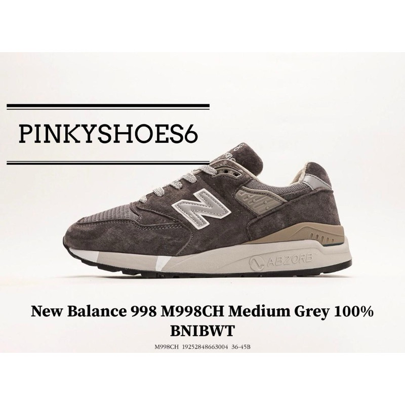 Sepatu New Balance 998 M998CH Medium Grey 100% BNIBWT