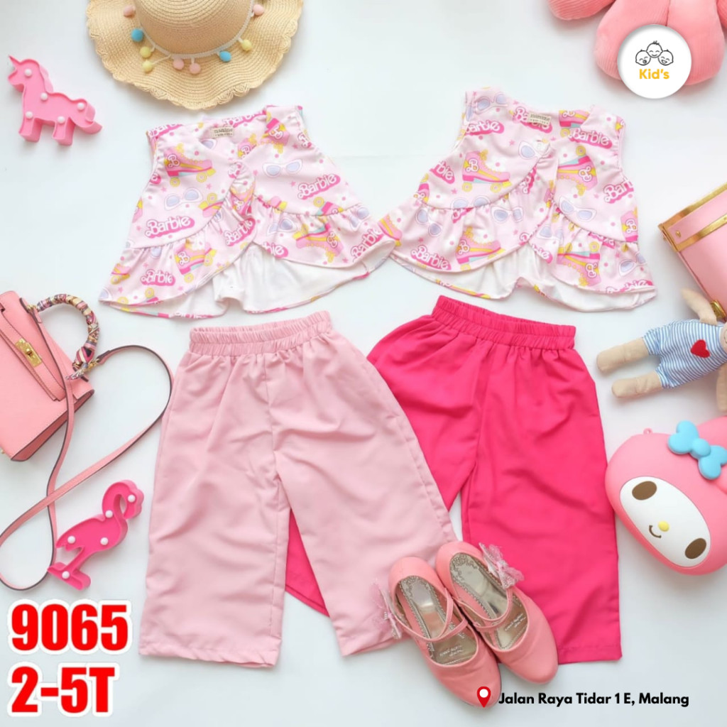 BARBIE LONG SET IMPORT FULLPRINT - SETELAN ANAK PEREMPUAN