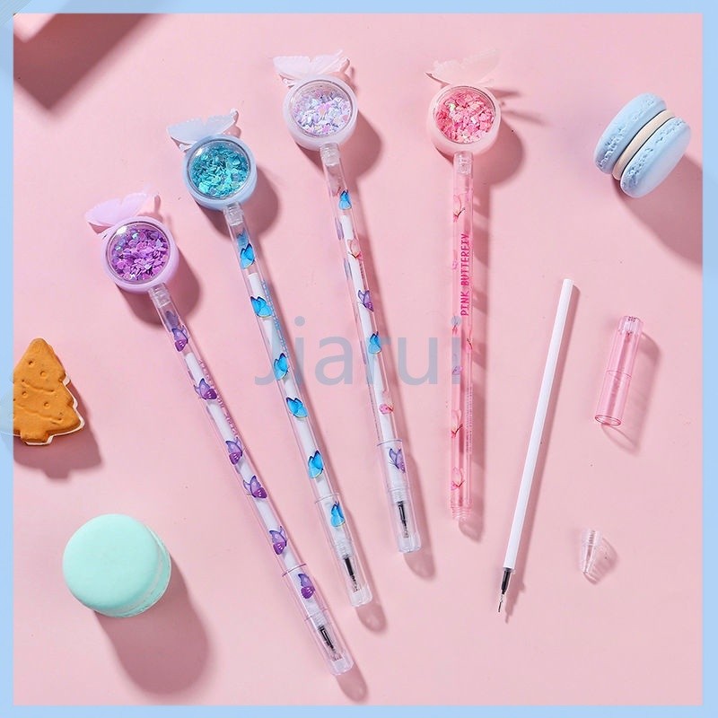 

Jiarui Pulpen gel lucu / Pen Glitter Gel Tinta Hitam Lucu / 0.5