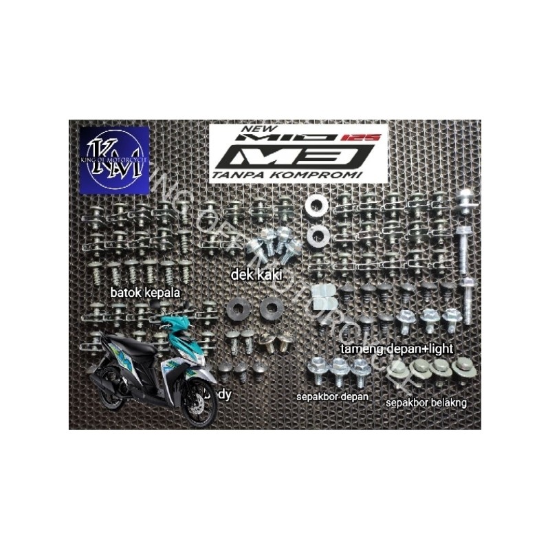 COD / Promo / Diskon / Baut Mio M3 125CC-Baut fullset Baut body lengkap Yamaha Mio m3 125cc Motorcyc