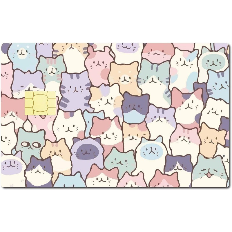 

Card Sticker Cartoon Cats Self Adhesive Credit Skin Protecting Slim Waterproof Debit Bank Decoration for Key Transportation
