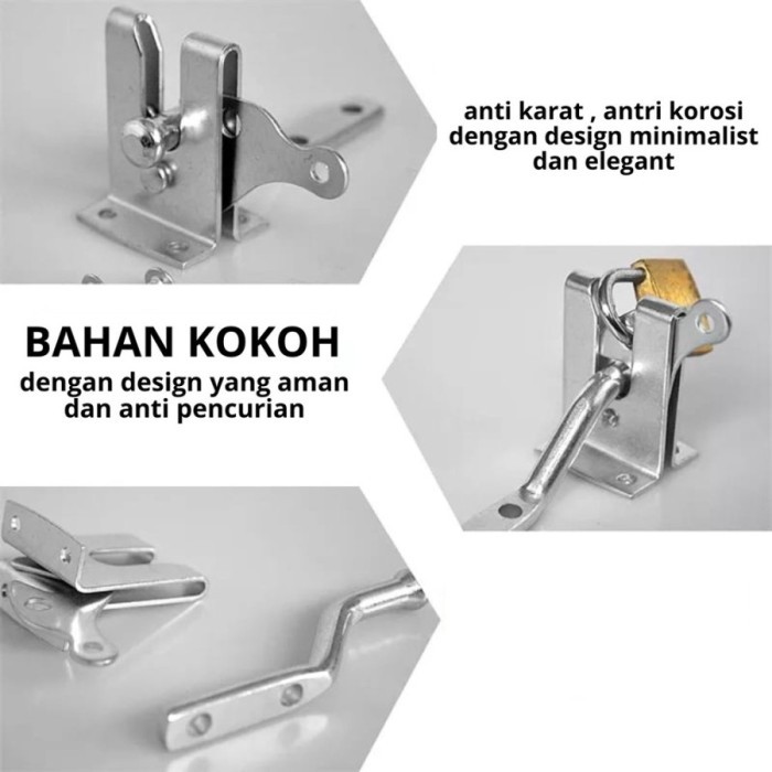 Kunci Sliding Door OTOMATIS Pintu Pagar Rumah Anti Karat