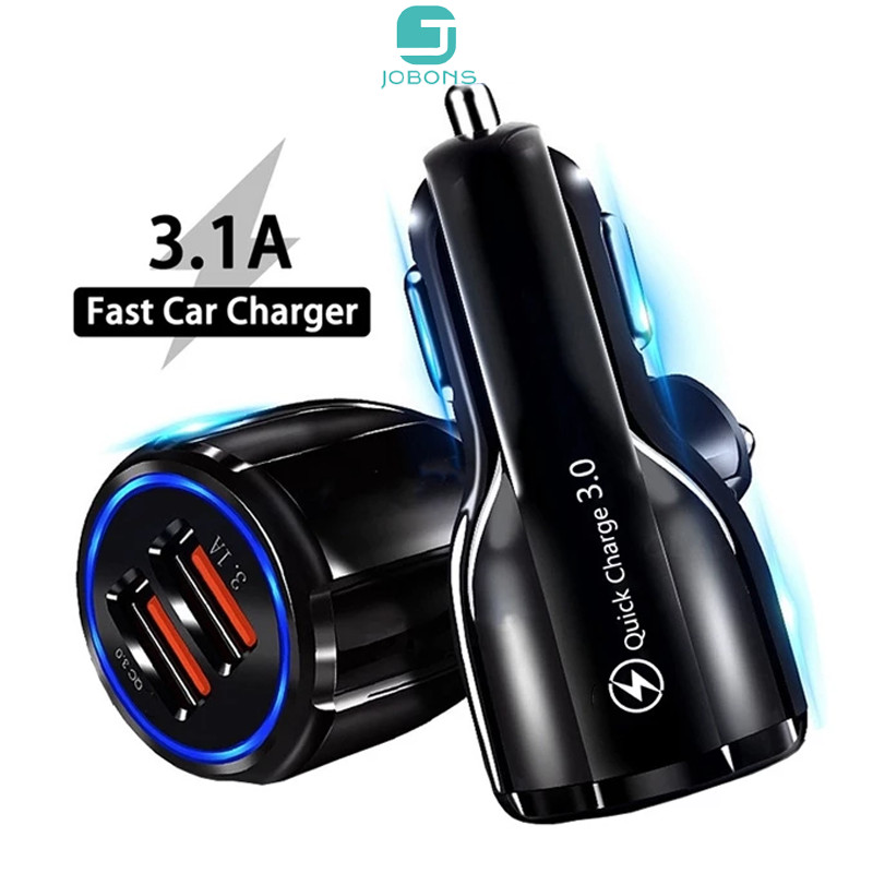 Car Charger 18W Colokan Mobil 2 Ports USB QC 3.0 Fast Charging