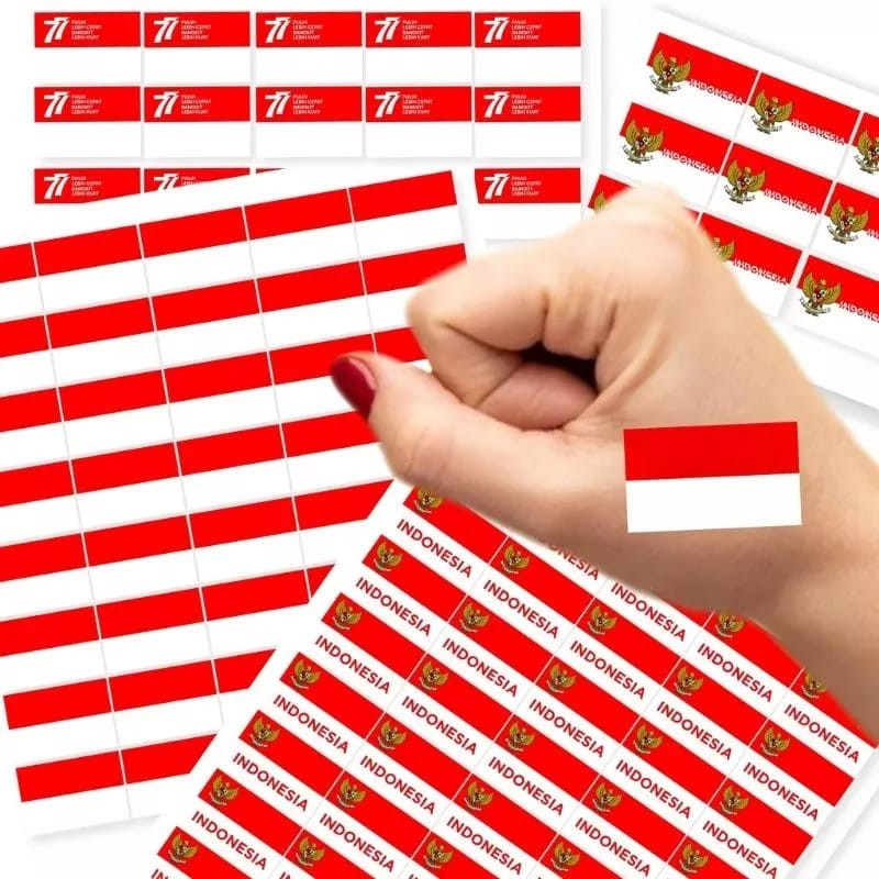 

Stiker Pipi Merah Putih isi 24 pcs Tempelan Pipi Tangan Bendera Indonesia Stickers Nadhifa.Grosir