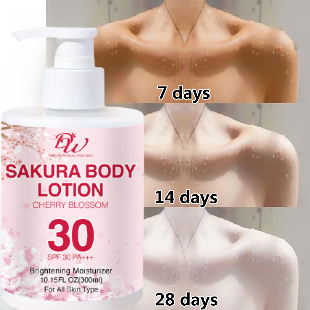 DW Sakura SPF30 PA+++ Lotion Pemutih Badan Body Lotion Body Whitening Skin Care Pemutih Badan Perman