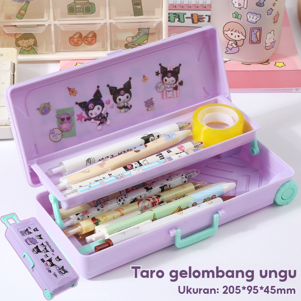 

COD Sanrio Seri Anime Kartun Pensil Kasus Troli Kotak Alat Tulis Lucu Kuromi/Melody/Yugui Anjing