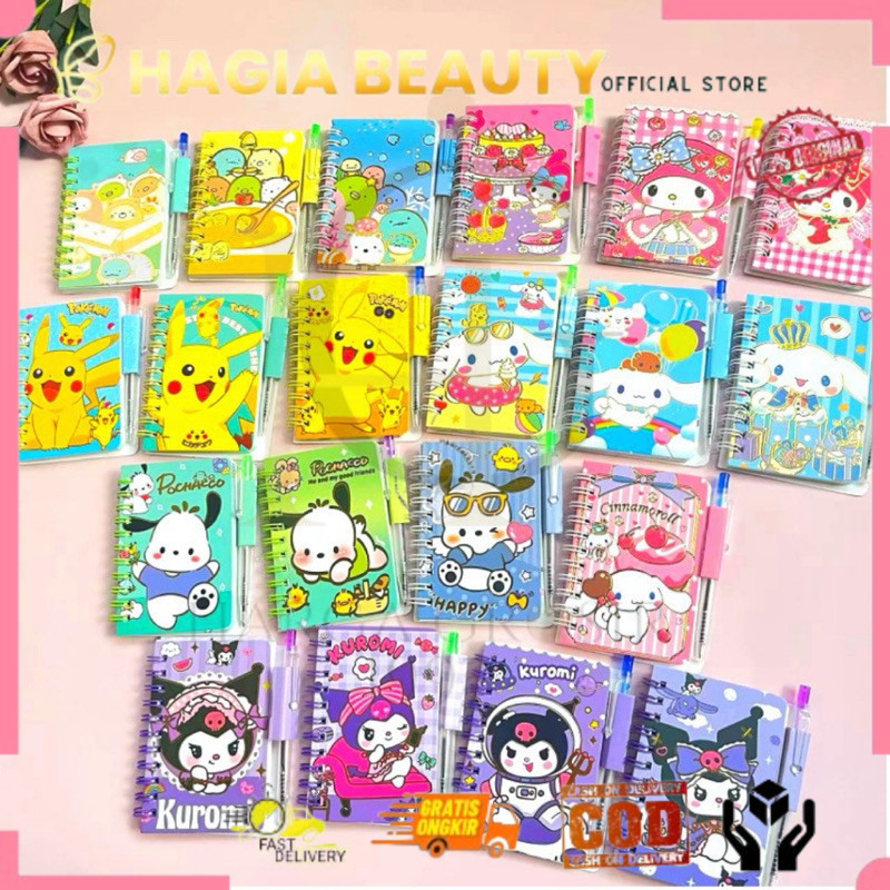 

TERLARIS - Buku binder mini ukuran a7 dapat 1 pulpen imut lucu terjangkau cod