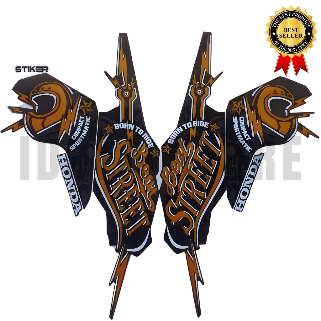Sticker Striping Motor Honda Beat Street 2019 Full Hitam list body motor beat Street 2019