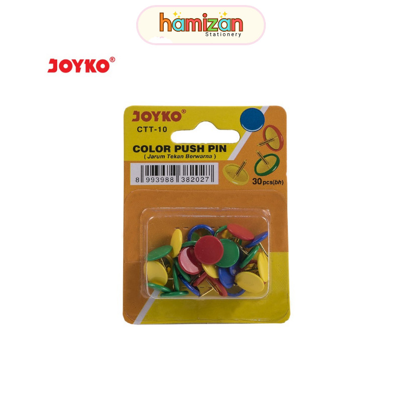 

Paku payung warna / Colour Color Push pin CTT-10 / Thumb Tacks / Pines / Paku Payung Joyko CTT-10 Joyko Murah Berkualitas