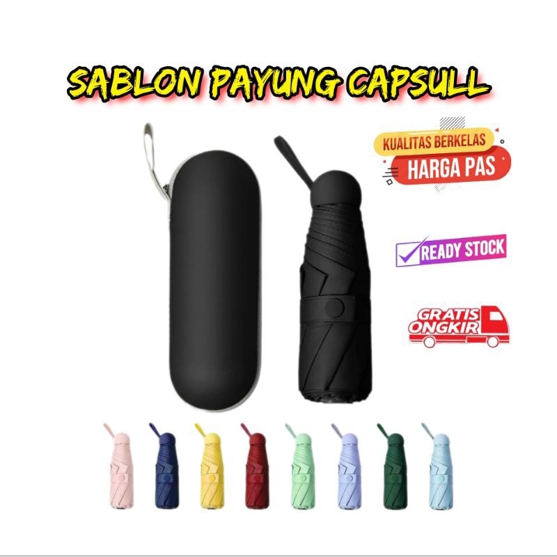 Payung lipat capsul custom desain bebas/payung lipat custom/payung lipat mini custom