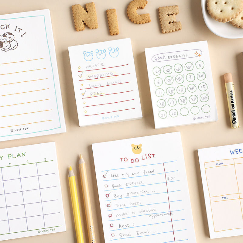 

JIANWU 100sheets/50sheets Cute Plan Series Memo Pad Kawaii To Do List Weekly Plan Daily Plan Stationery School Office Supplies