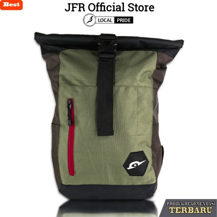 tas ransel pria murah berkualitas Tas Ransel Pria JFR JBag02 Tas Punggung Keren Tas Cowok - Hijau
