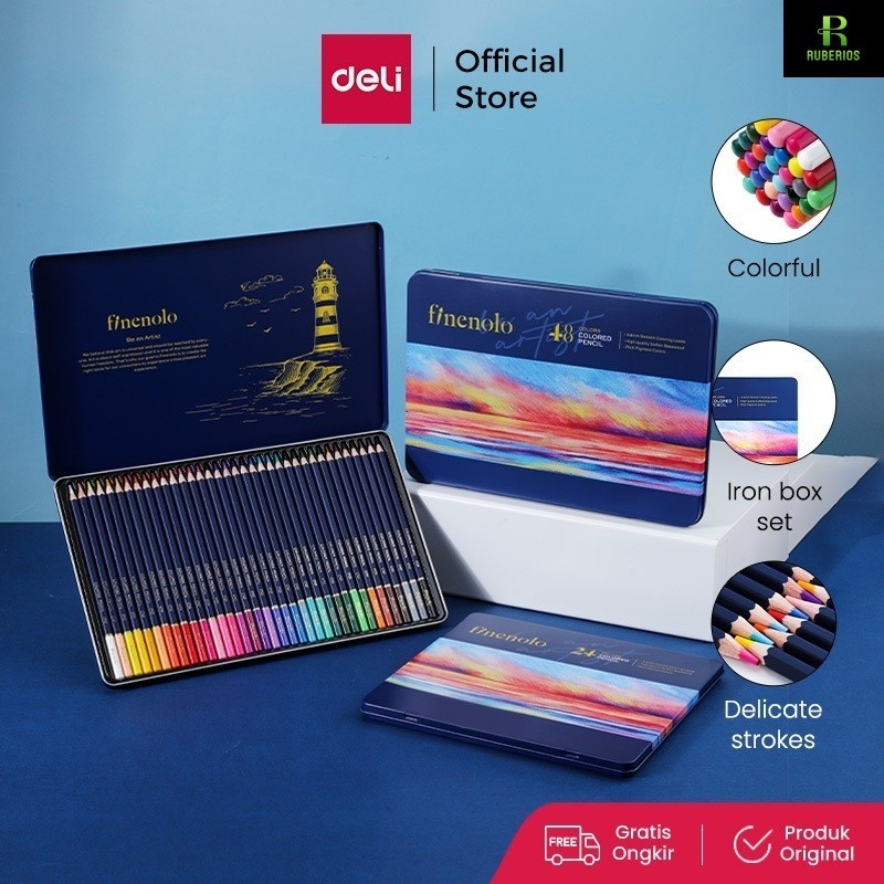 

Deli Colored Pencil / Pensil Warna 24 36 48 72 Warna Lebih Panjang Teknologi Hybrid EC122