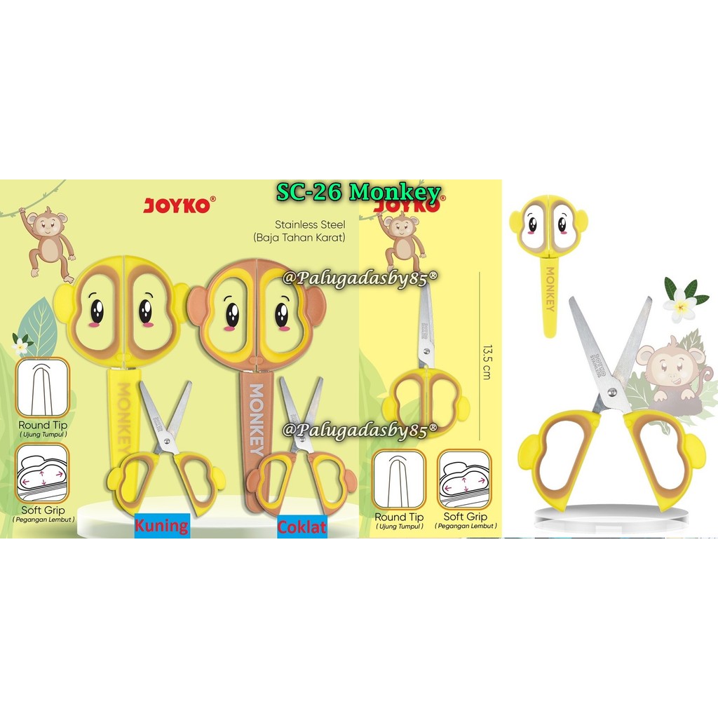 

(1 Biji) Gunting JOYKO SC-26 Monkey BISA PILIH WARNA / Gunting Scissors Joyko SC-26 Monkey