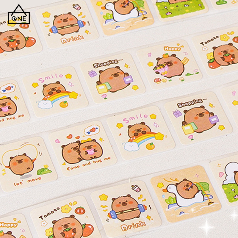 

COD❤️Stiker Segel Kapibara Lucu Stiker Label Kartun Stiker Gulung Dekoratif A.one