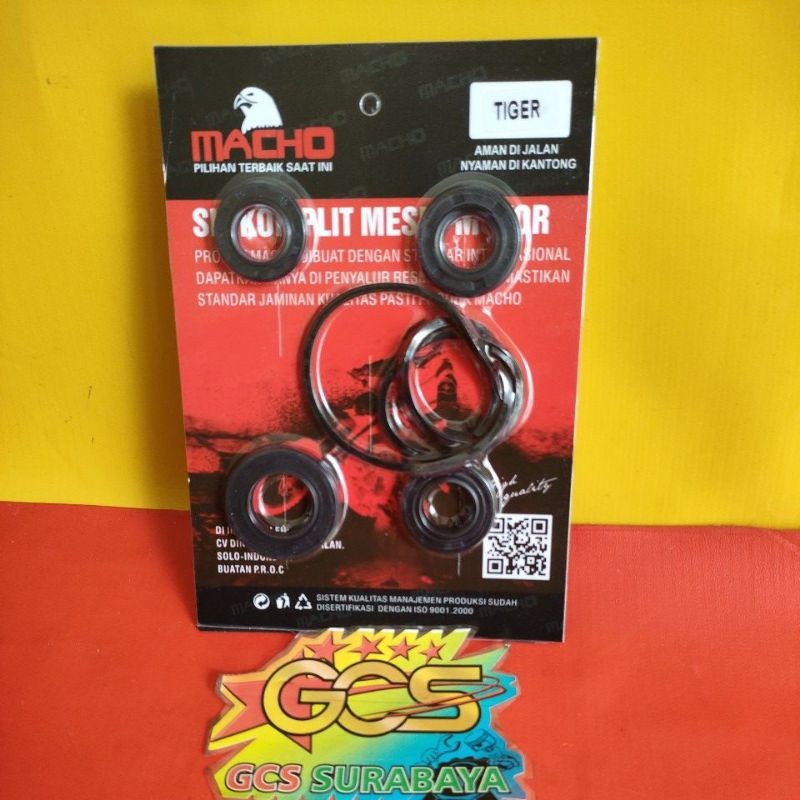 sil komplit mesin motor, seal mesin Tiger macho