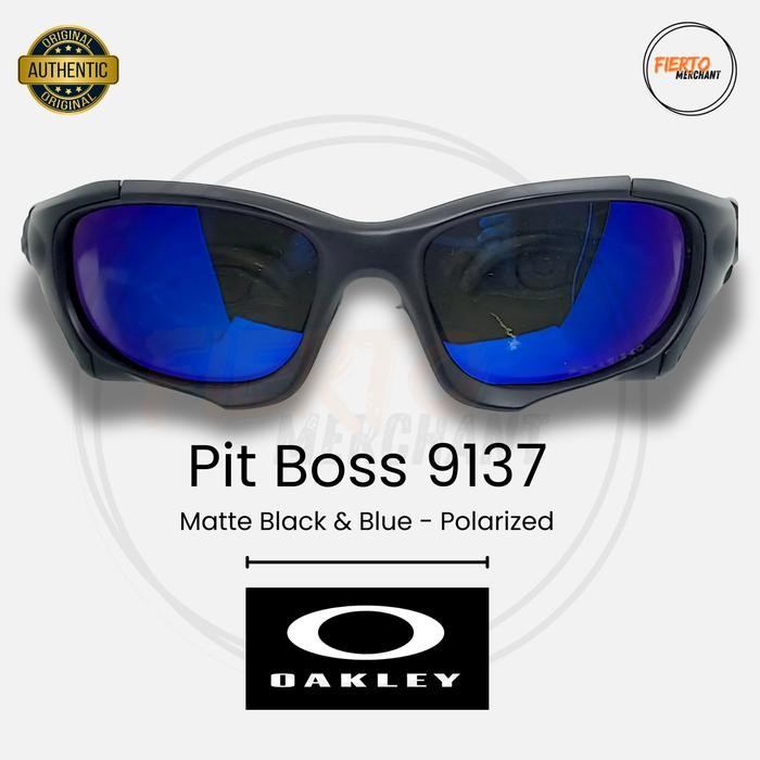 Kacamata Oakley Pitboss/Pit Boss II 9137 Sunglasses Lensa Polarized Deep Blue Anti Silau Sunglasses/