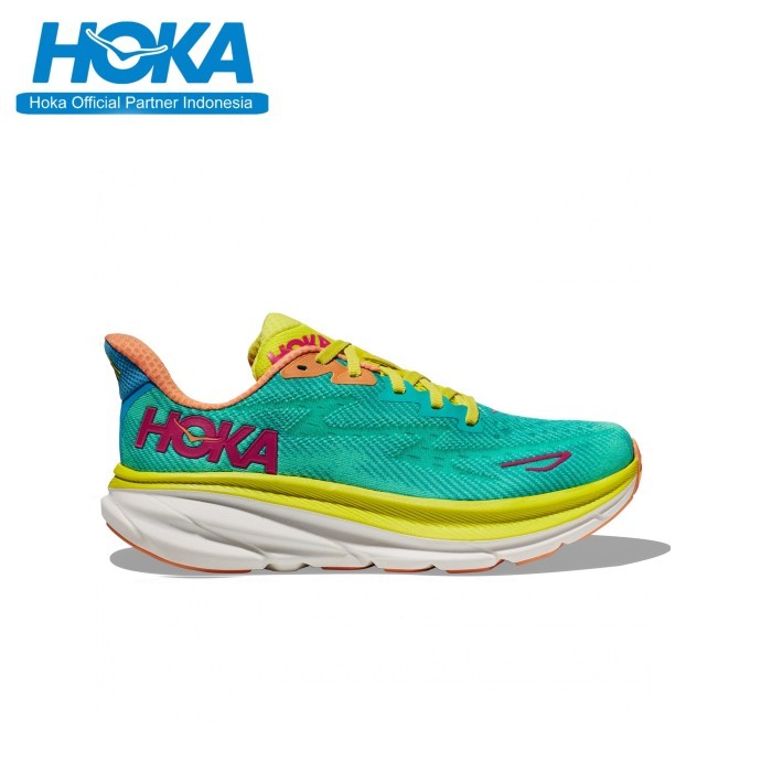 HOKA RUNNING MEN'S Sepatu Hoka One One Clifton 9 Green Tosca Yellow