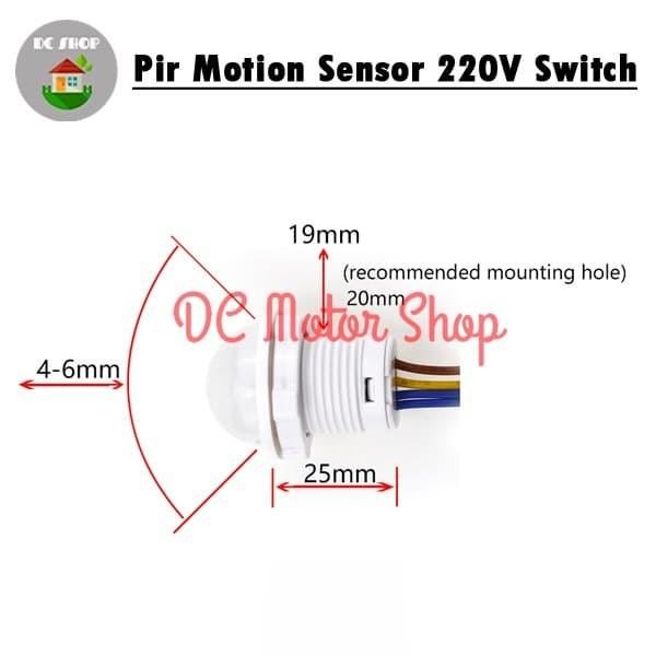LARIS -Saklar Otomatis Sensor Gerak /PIR Motion Sensor Detector 220V AC 220 V - Saklar Otomatis Sens