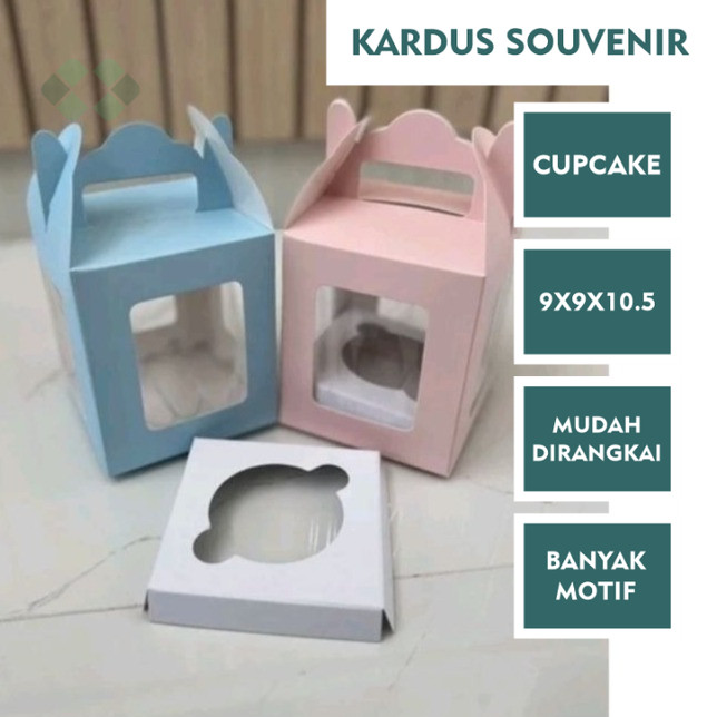 

BOX CUPCAKE SOUVENIR 9X9X10,5, KOTAK CUPCAKE SOUVENIR, PACKAGING