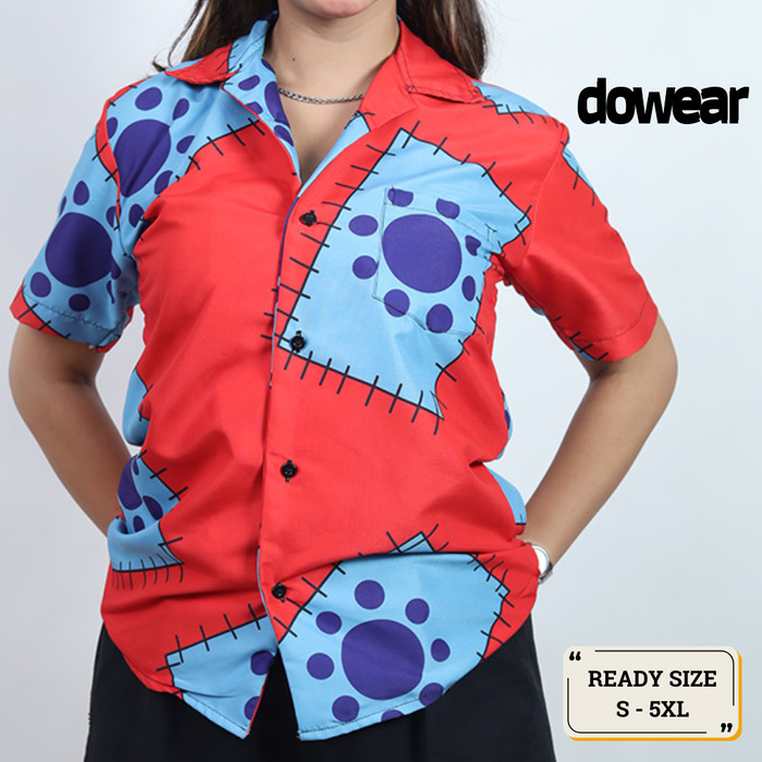 Hem Baju Kemeja Pria Anime Motif Printing LUFFY WANO 122 - Dewasa S