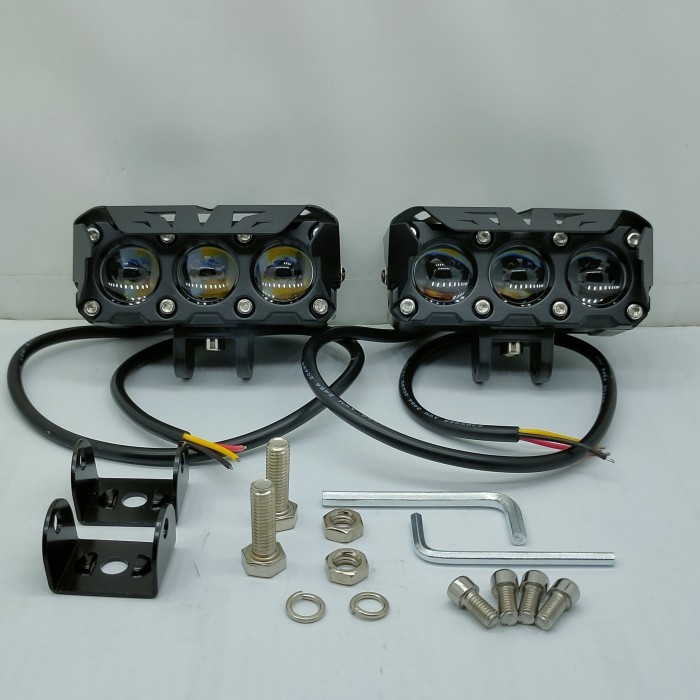 Lampu Sorot Tembak Laser Foghlamp SQL 3 Mata Superbright Hi Low