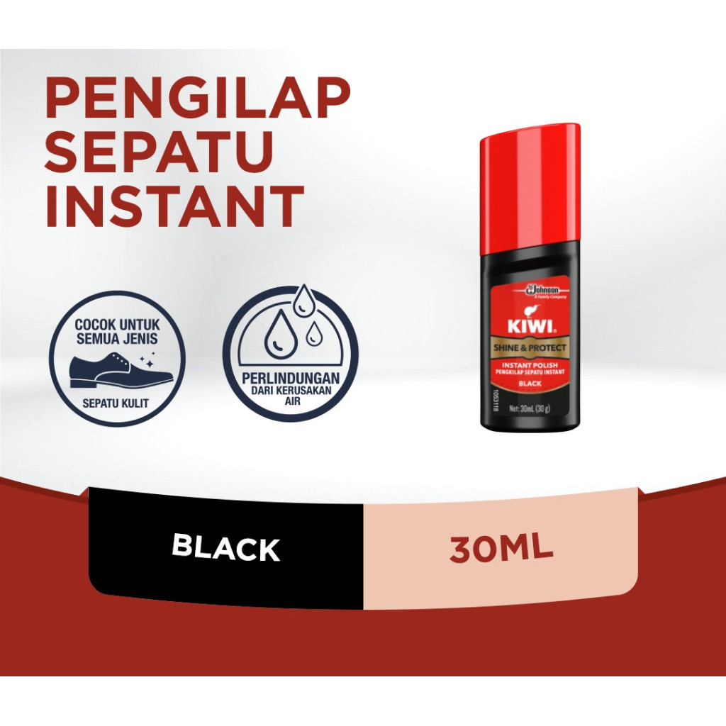 SEMIR KIWI CAIR PENGKILAP SEPATU INSTANT 30 ML HITAM