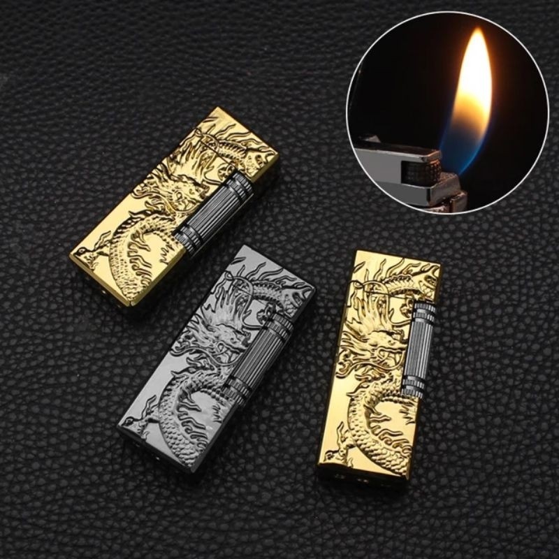 Korek api model motif 3dimensi isi ulang gas bunyi deting