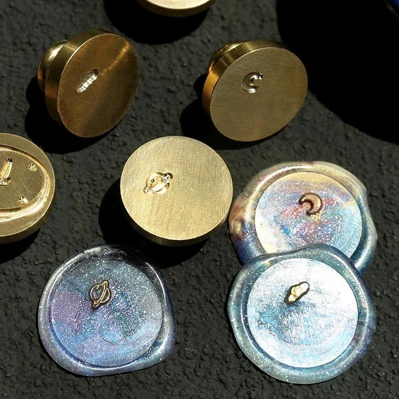 

Cute Planet Cloud Wax Seal Wedding Invitation Sealing Wax Stamp Name Letter Piece Decoration Fire Paint Seal Diameter 2.5cm