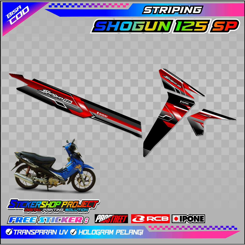 STRIPING VARIASI SUZUKI SHOGUN 125 SP / STIKER MOTOR SUZUKI SHOGUN 125 SP