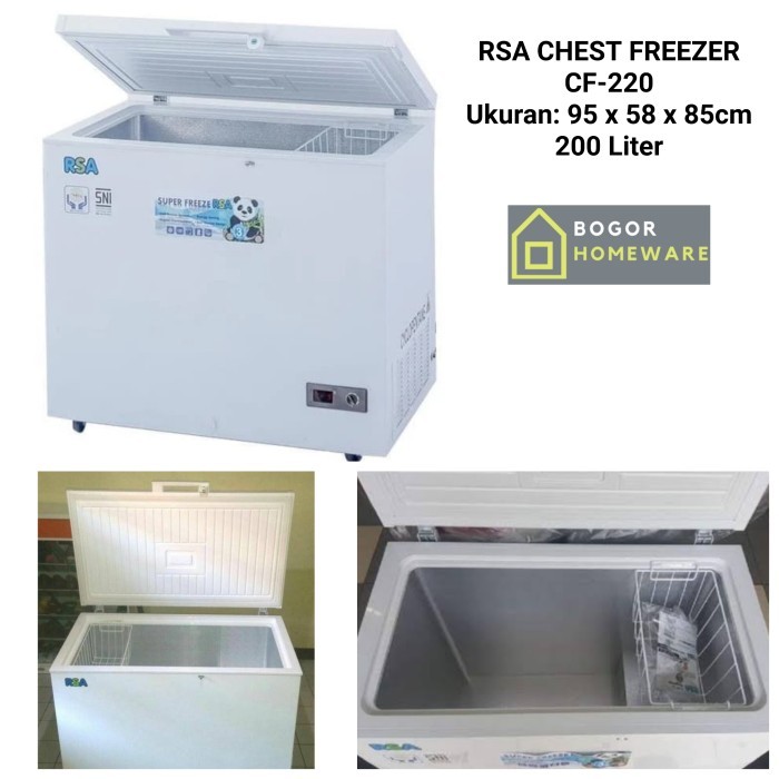 (KHUSUS BOGOR) CHEST FREEZER RSA CF-220 , KAPASITAS 200L