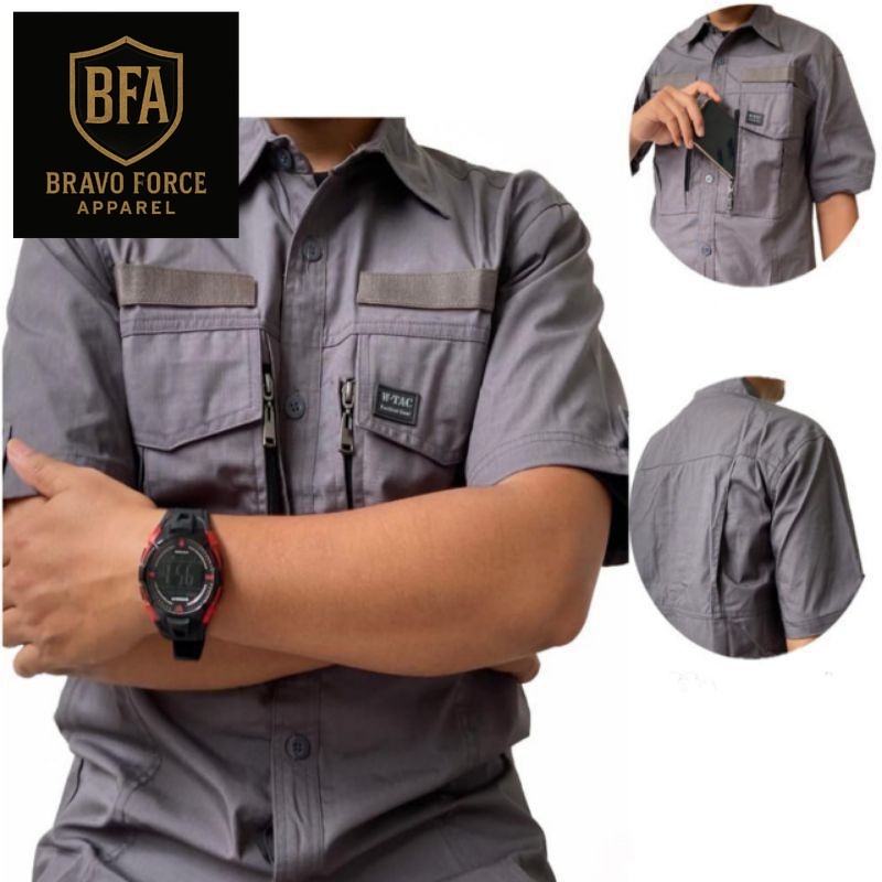 SIZE JUMBO Kemeja W-Tactical/ Kemeja Lapangan/ Kemeja Outdor/ Kemeja Reskrim Bahan american drill