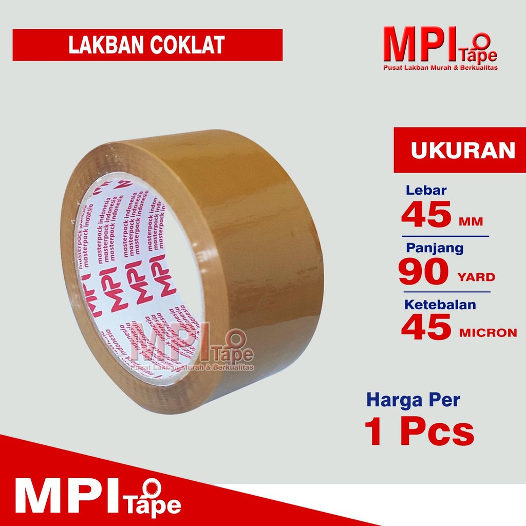 

Lakban Coklat MPI 45 mm x 90 Yard untuk Packing Hemat dan Berkualitas