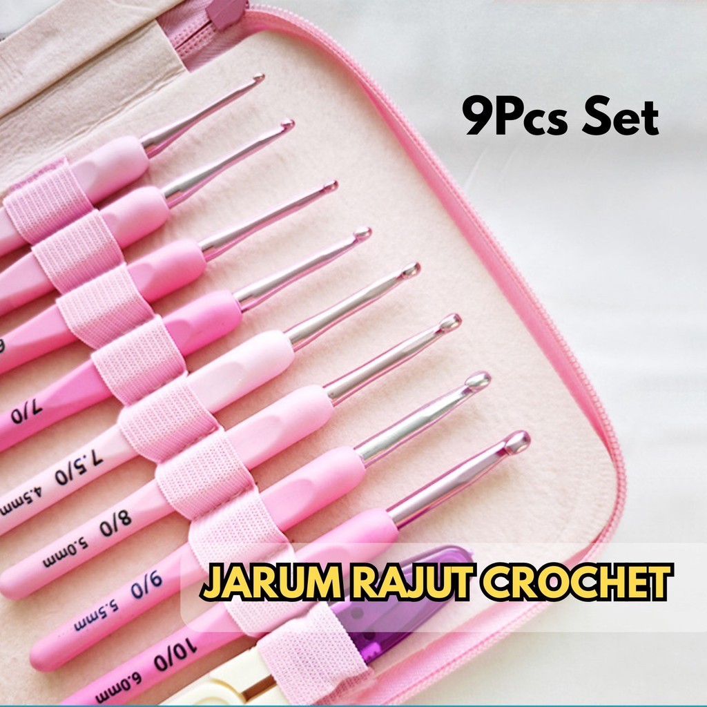 9Pcs Set Hakpen Crochet Decent Hook Jarum Cochet 2.0/2.5/3.0/3.5/4.0/4.5/5.0/5.5/6.0Mm BR120 Rajut